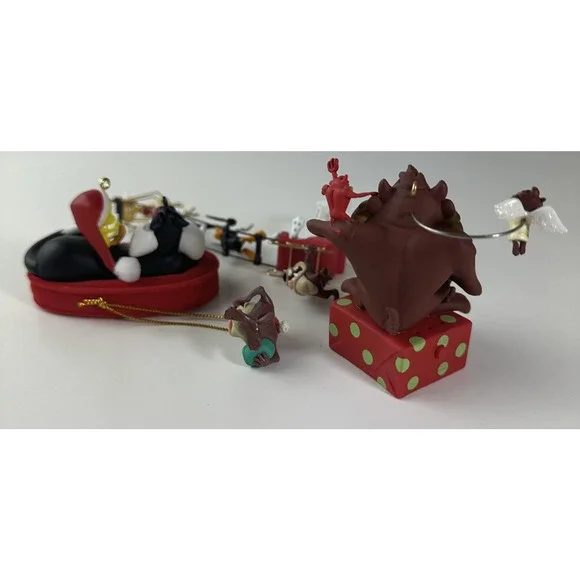 4 Looney Tunes Christmas Ornaments Taz Tweety Bugs Bunny Sylvester Holiday Sound - Picture 3 of 15